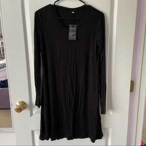 Black Long Sleeve T-shirt Dress